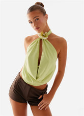 Orchid Halter Drape Neck Top